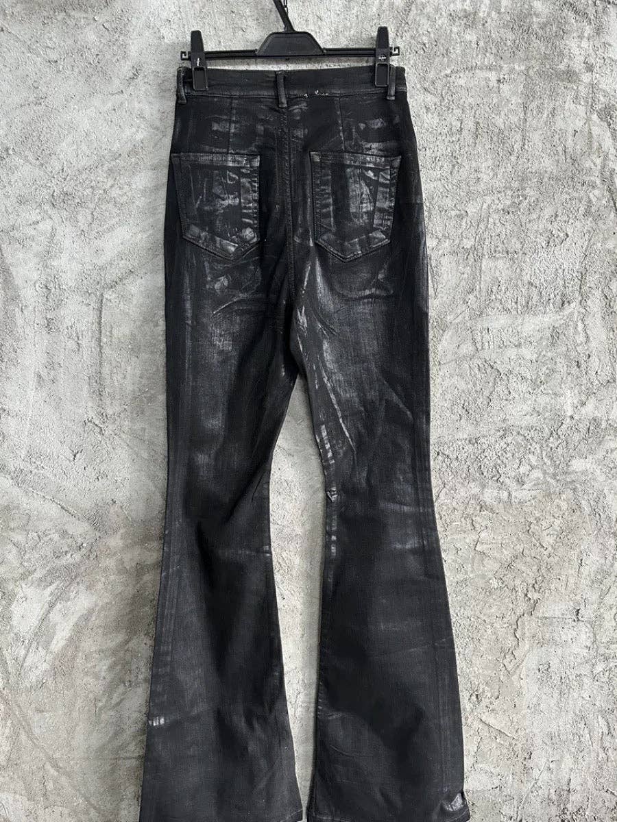 DRKSHDW Waxed flared denim
