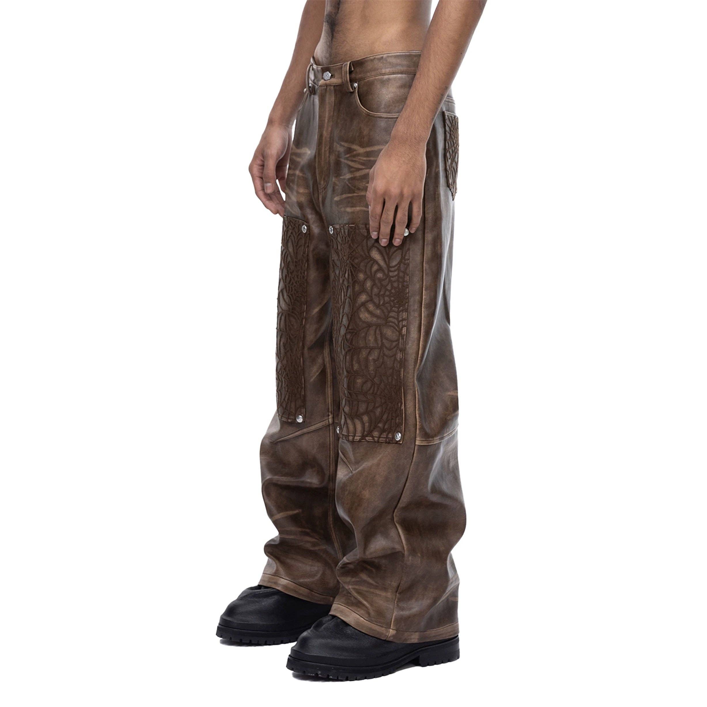 COBWEB LEATHER PANTS