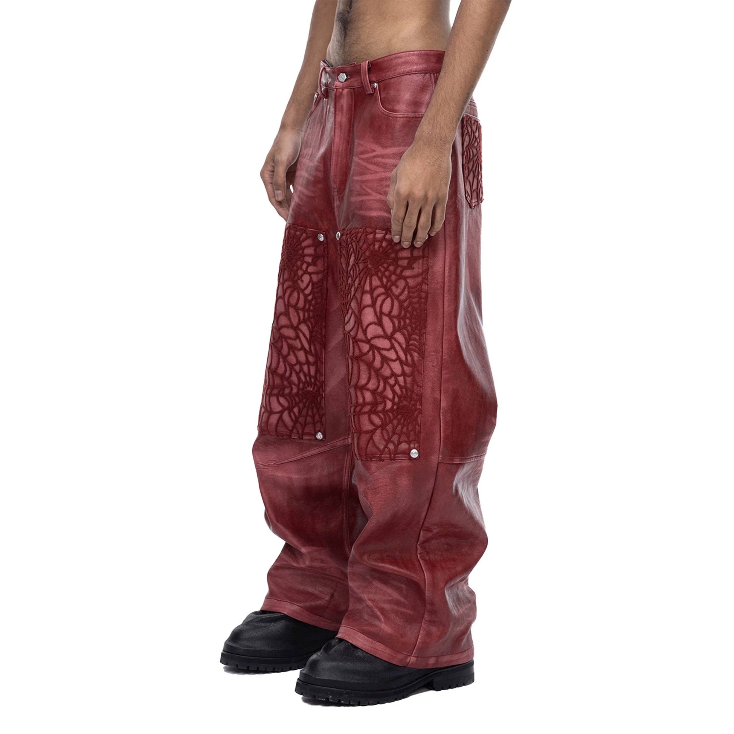 COBWEB LEATHER PANTS
