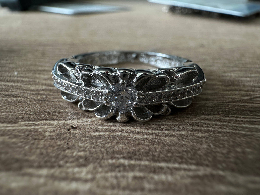 Archive Chrome rings with diamond gemstone