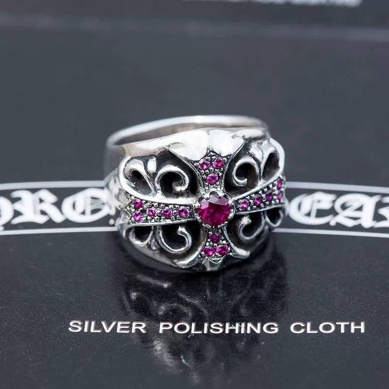 Archive Chrome rings with diamond gemstone