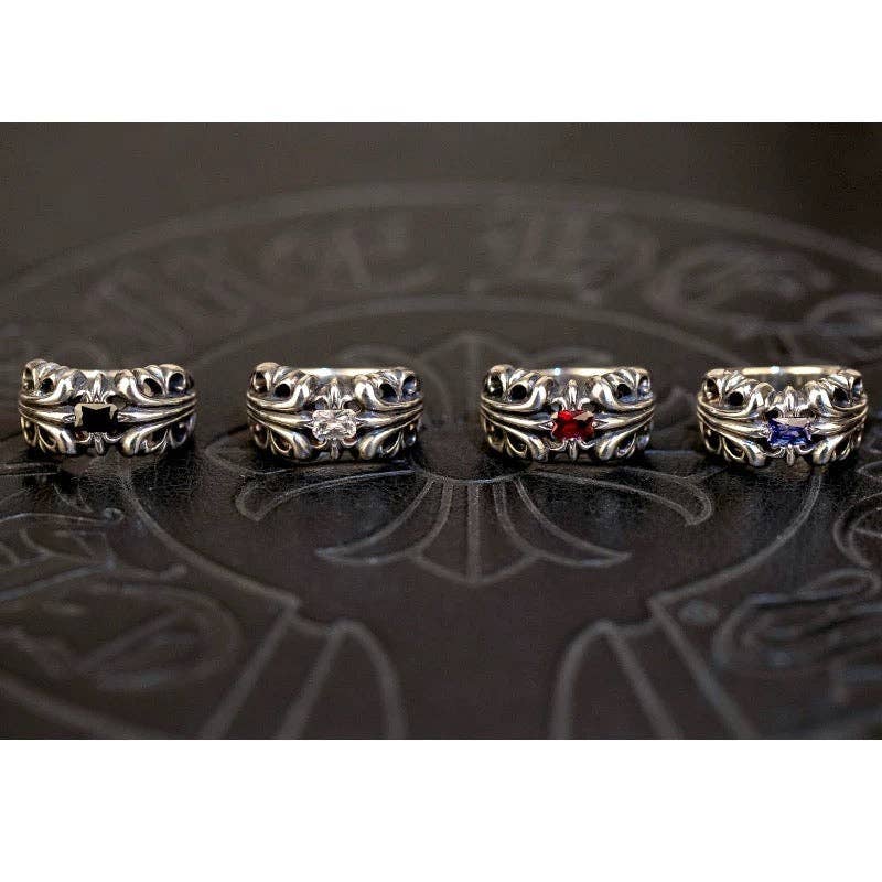 Archive Chrome rings with diamond gemstone