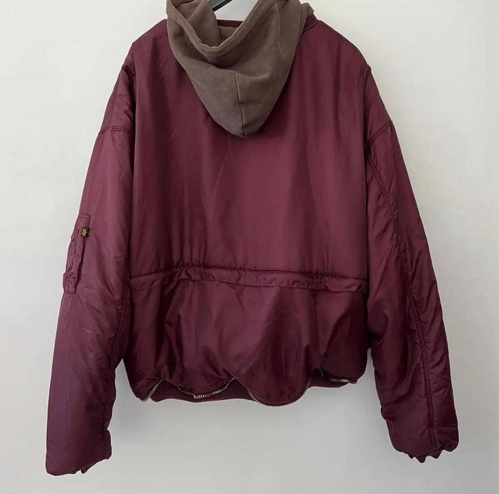 Vetements x Alpha Industries Layered Bomber Hoodie Brown