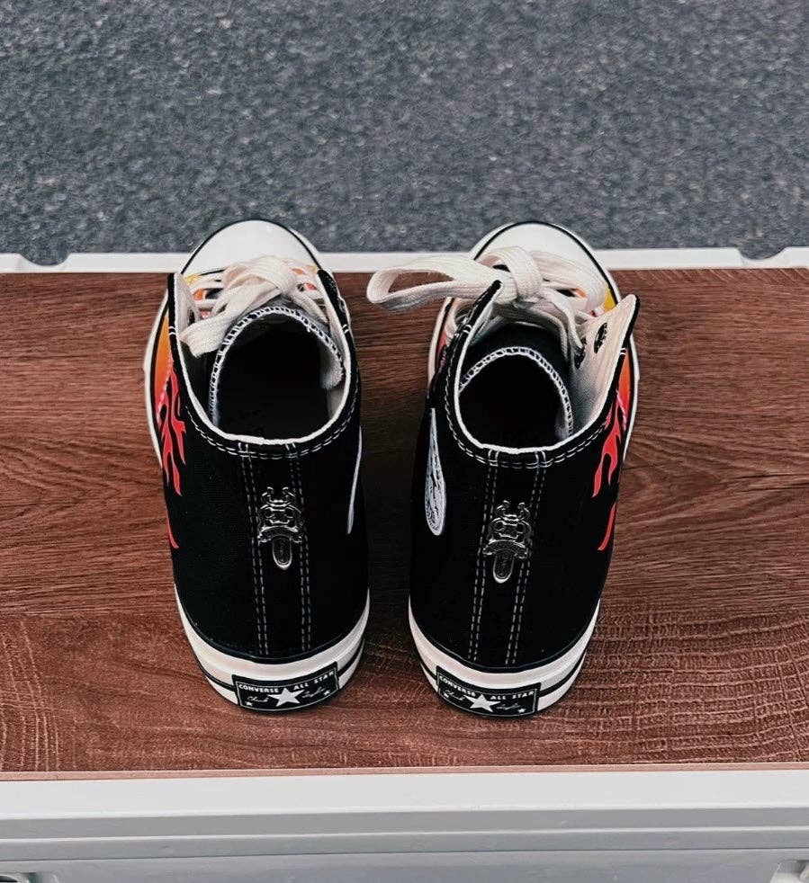 Archive Chrome flaming fire High-Top Sneakers