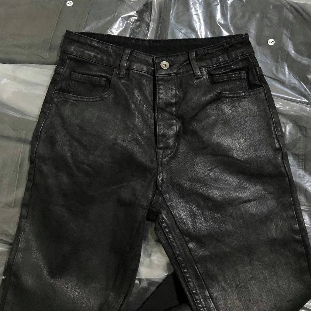 DRKSHDW Waxed flared denim
