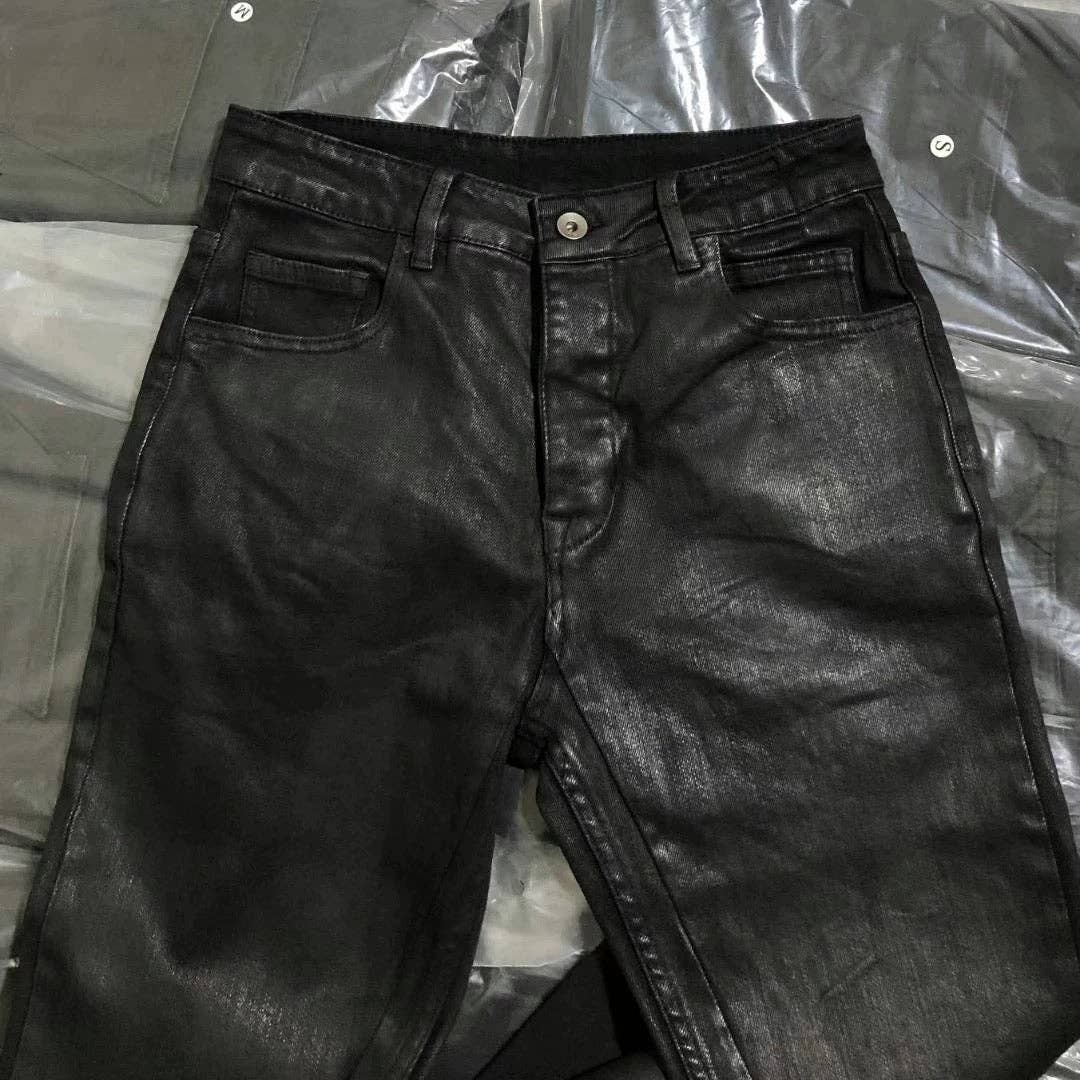 DRKSHDW Waxed flared denim