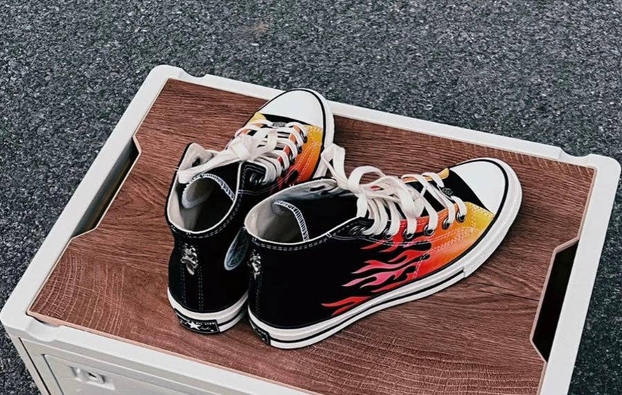 Archive Chrome flaming fire High-Top Sneakers
