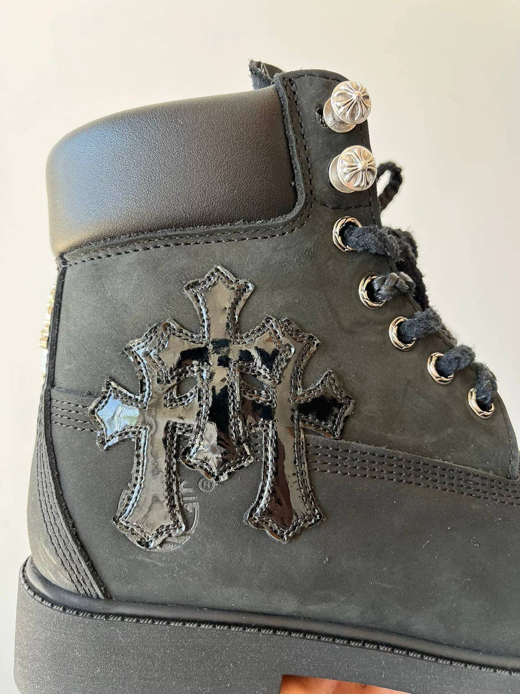 Black new rock Leather Metal-Tipped  Boot
