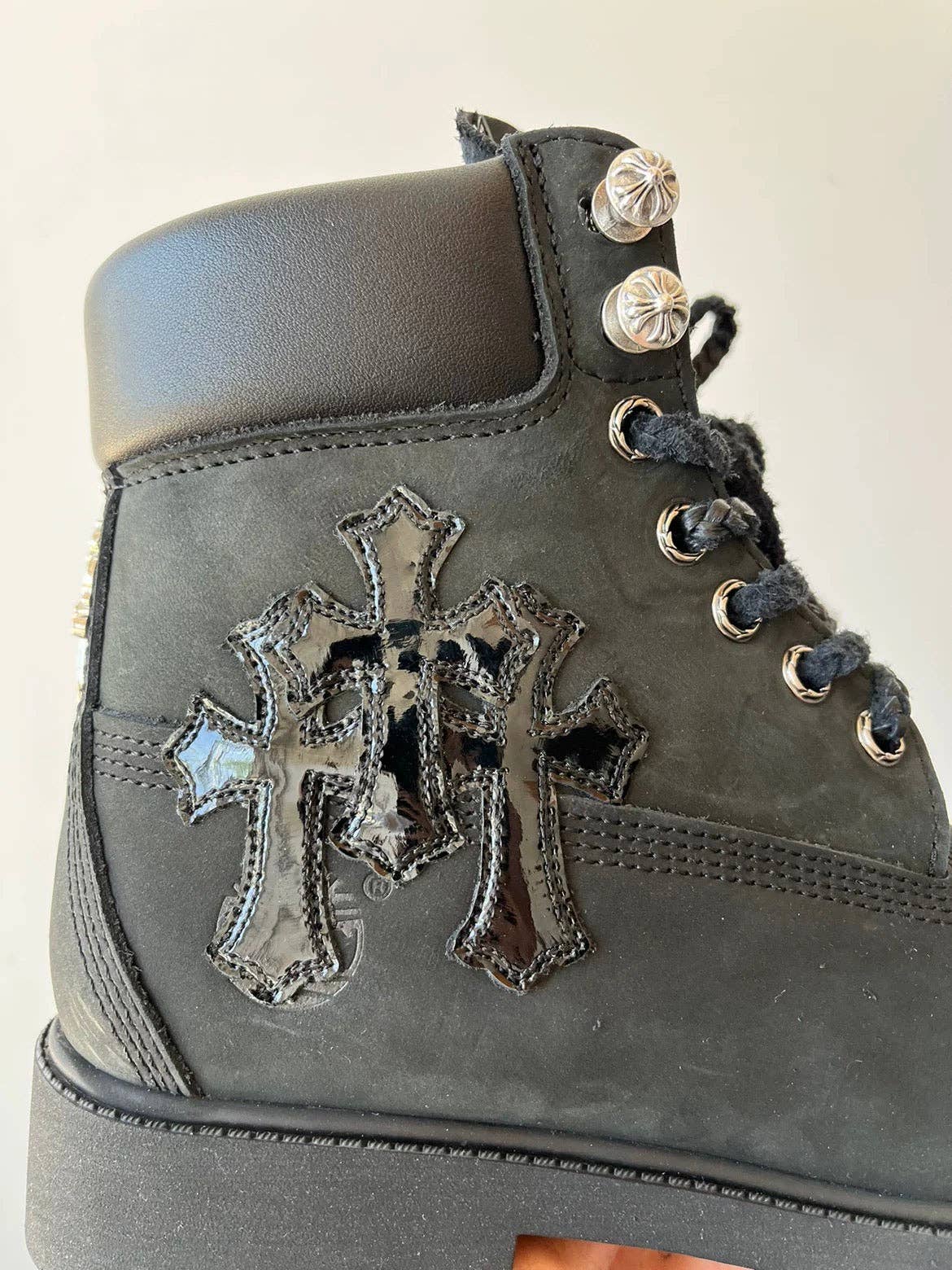 Black new rock Leather Metal-Tipped  Boot