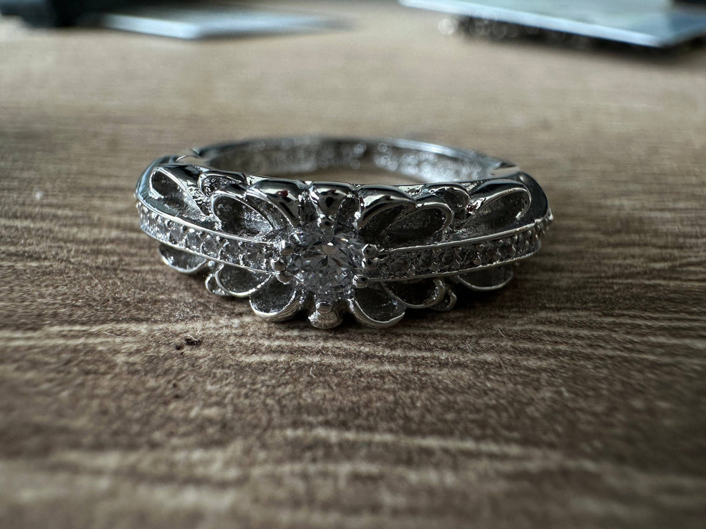 Archive Chrome rings with diamond gemstone