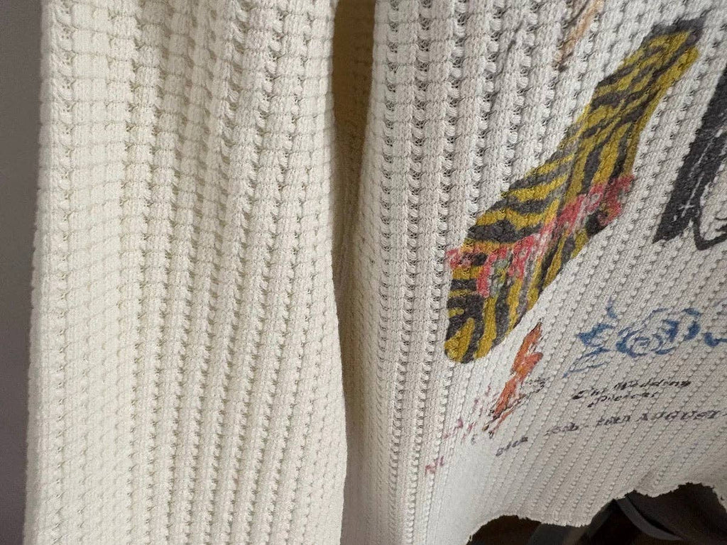 Cream Waffle Knit Long Sleeve