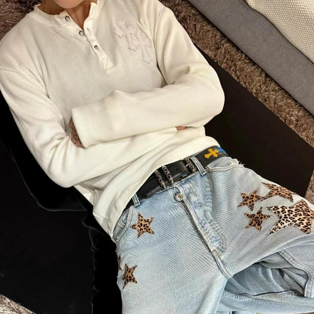 White and silver long sleeve shirt - Private property 