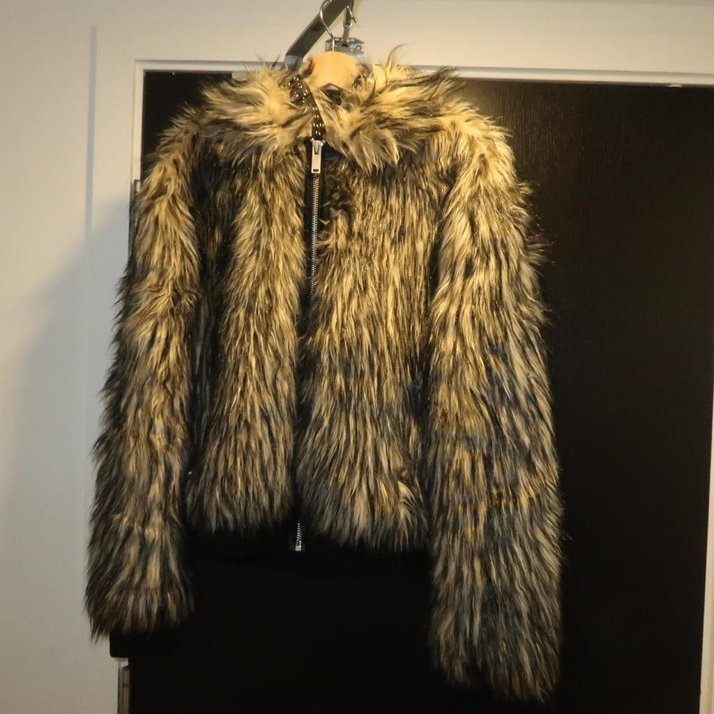 Furry black and brown jacket