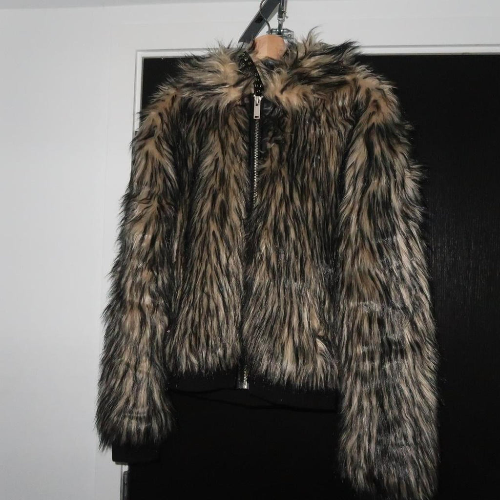Furry black and brown jacket