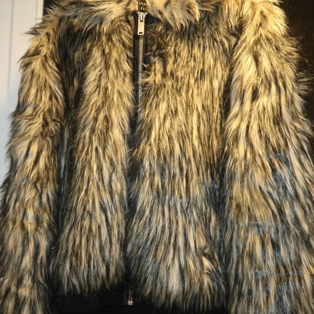 Furry black and brown jacket