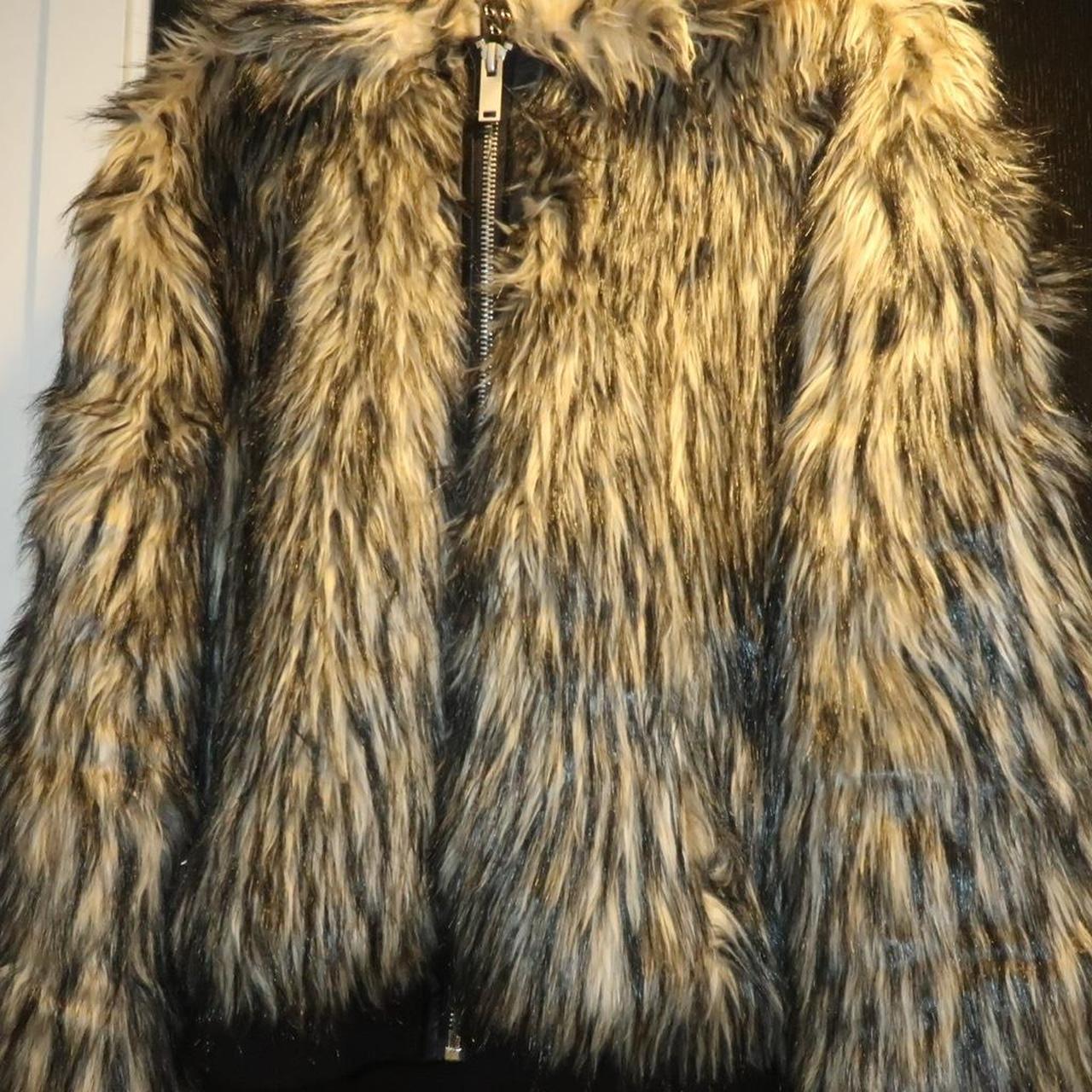 Furry black and brown jacket
