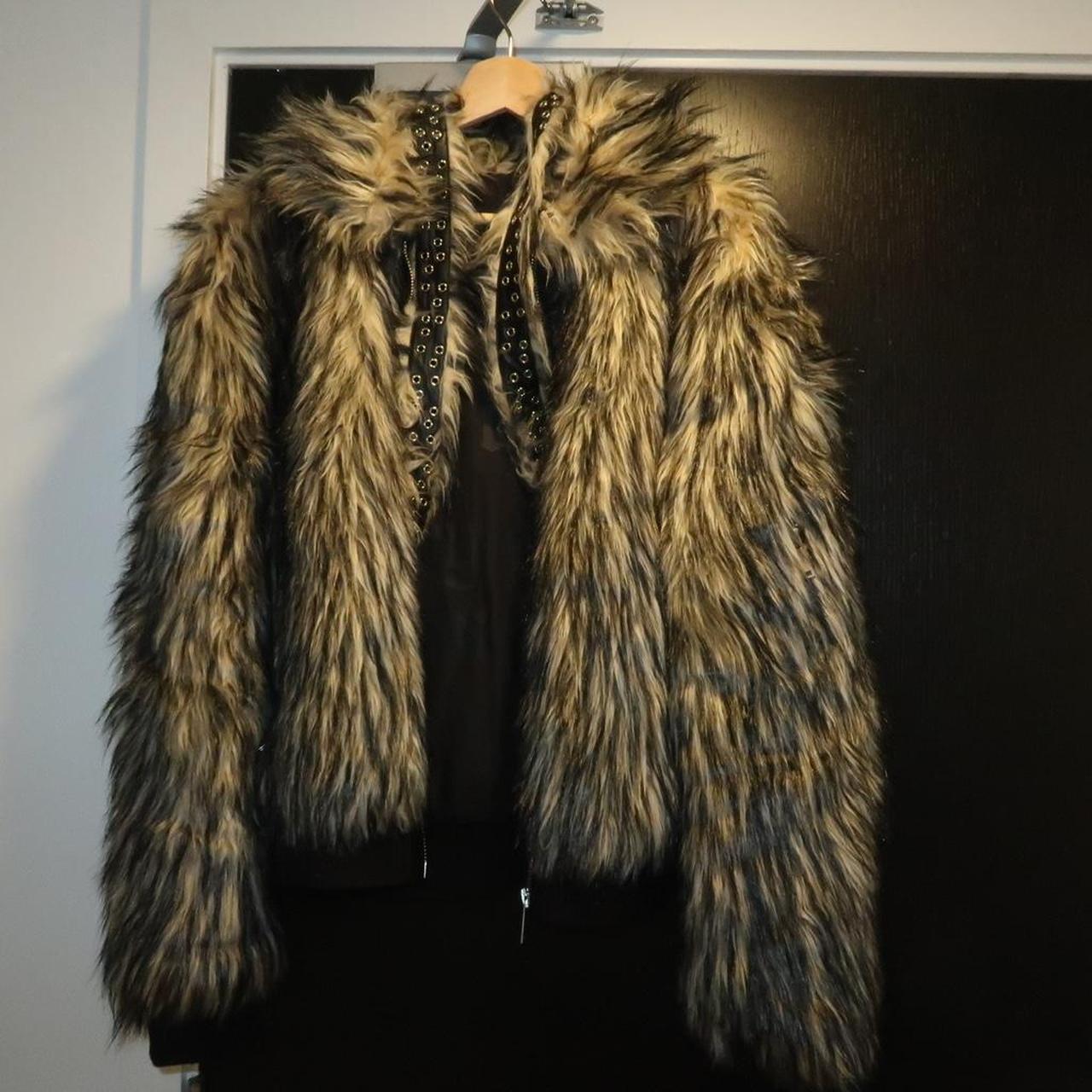 Furry black and brown jacket