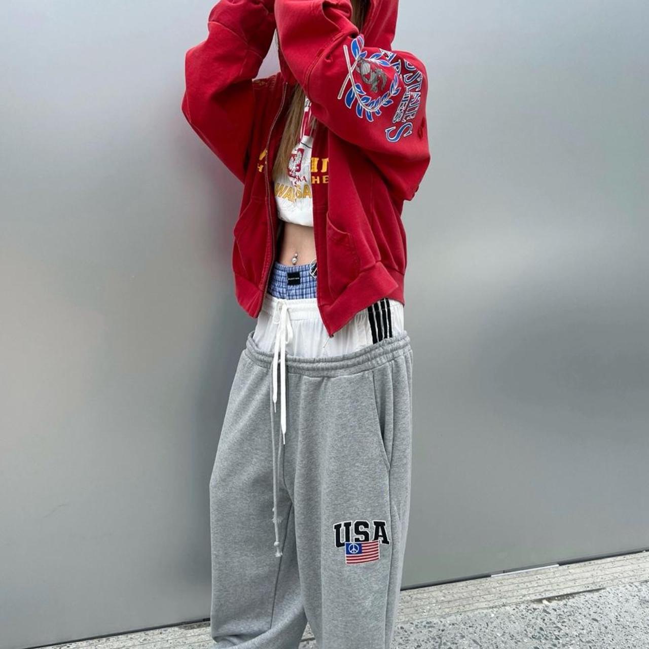 Red distressed zip up hoodie with yellow 'MARINES THE PGR THE PROUD' text and eagle logo #military