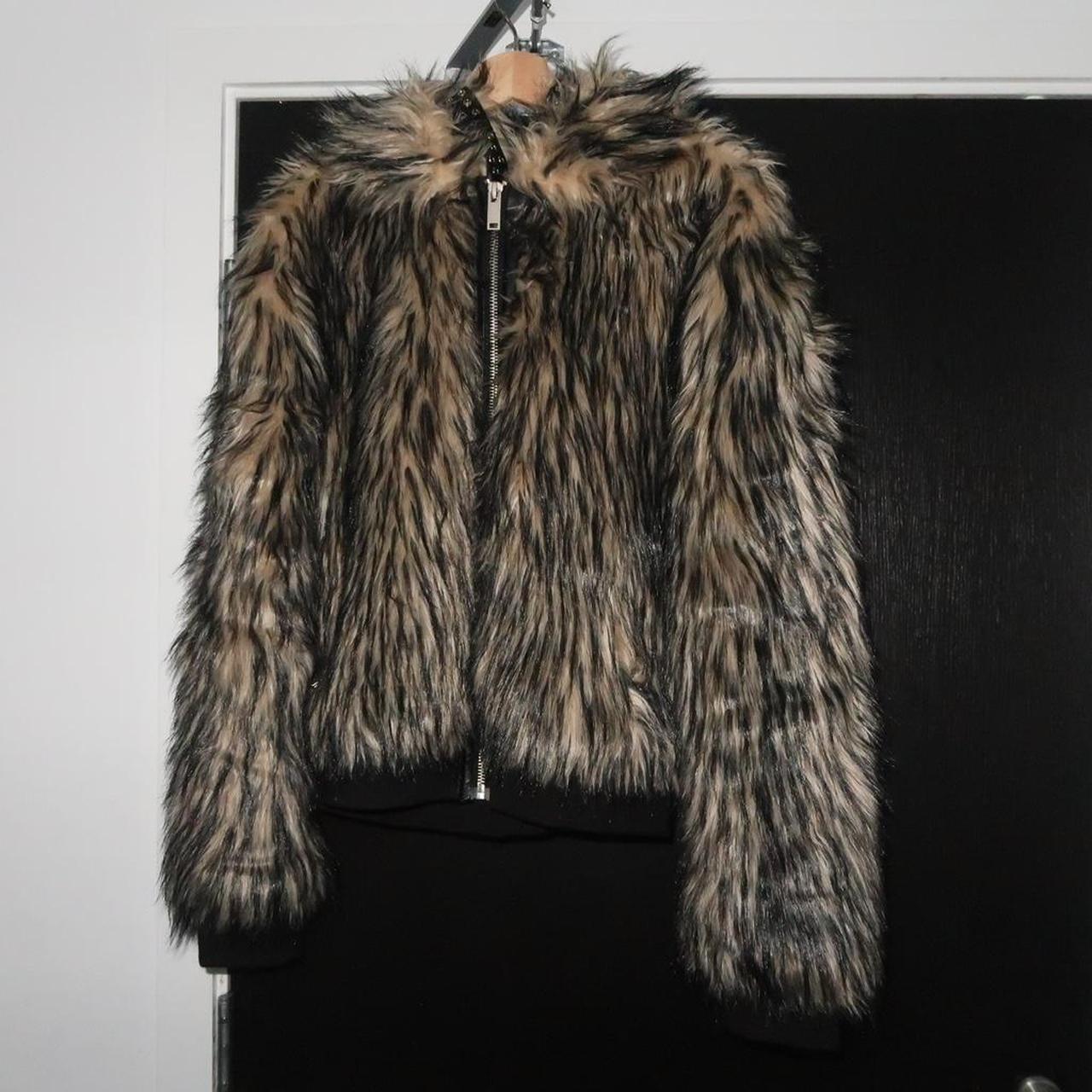 Furry black and brown jacket